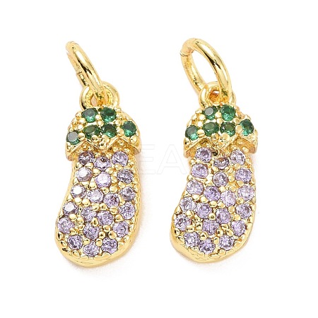 Brass Micro Pave Cubic Zirconia Pendants ZIRC-A023-01LG-1