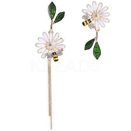 Daisy & Bee Enamel Asymmetric Earrings JE963A-1