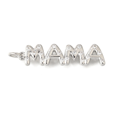 Mother's Day Brass Micro Pave Cubic Zirconia Pendants KK-V007-26P-1