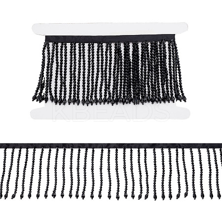 AHADEMAKER 1 Yard Glass Beaded Tassel Ribbon OCOR-GA0001-50B-1