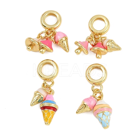 Brass Enamel European Dangle Charms KK-I352-25G-1