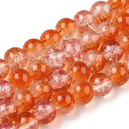 Transparent Crackle Baking Paint Glass Beads Strands DGLA-T003-01C-11-1