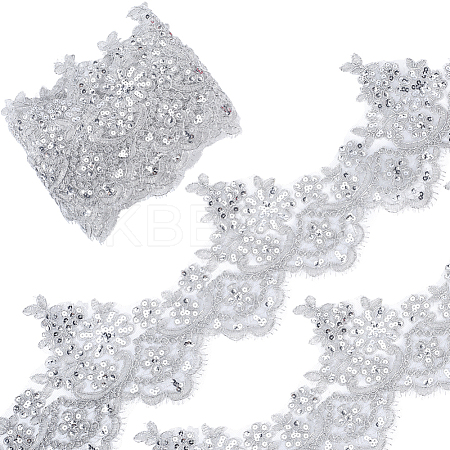 3 Yards Polyester Flower Lace Ribbon OCOR-GF0005-61-1