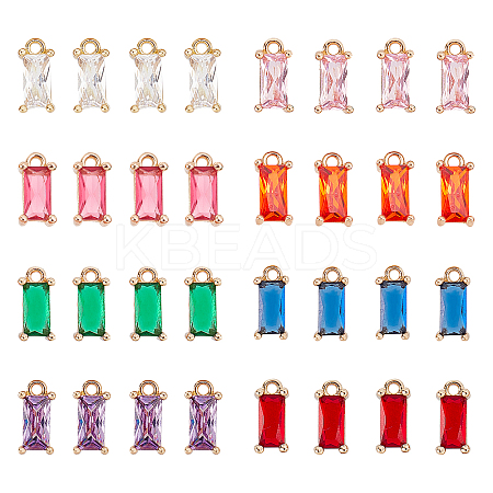 32Pcs 8 Colors Transparent Glass Charms GLAA-PH0001-22-1