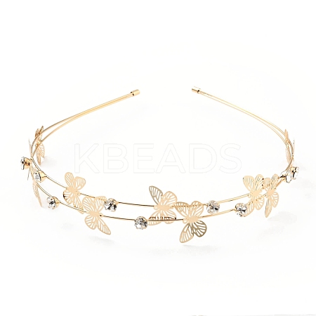 Butterfly Iron Rhinestone Double Hair Bands MRMJ-D003-01KCG-1