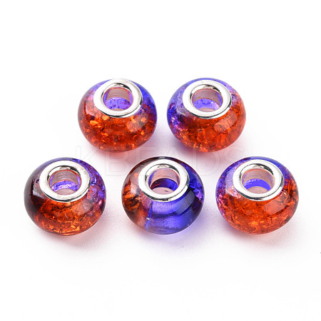Crackle Two Tone Resin European Beads RPDL-T003-06A-1
