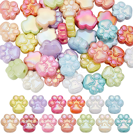 50Pcs UV Plating Acrylic Beads OACR-SP0001-03-1