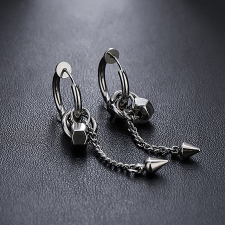 304 Stainless Steel Cuff Hoop Earrings for Men WG41879-02-1