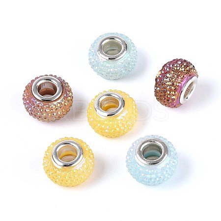 Large Hole Resin Rhinestone European Beads OPDL-T003-01B-1