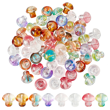   80Pcs 8 Colors Transparent Glass Beads GLAA-PH0002-32-1