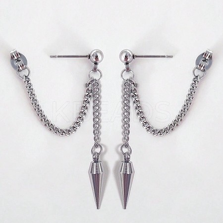 304 Stainless Steel Dangle Stud Earrings WGF9E4F-02-1
