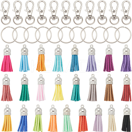DIY Faux Suede Tassel Pendant Keychain Making Kit DIY-SP0001-42-1