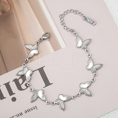 304 Stainless Steel Link Bracelets for Women BJEW-Q041-01C-P-1