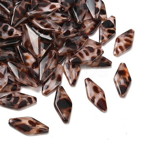 Opaque Acrylic Imitation Leopard Print Beads OACR-B052-06-1