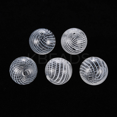 Transparent Handmade Blown Glass Globe Beads X-GLAA-T012-33B-1