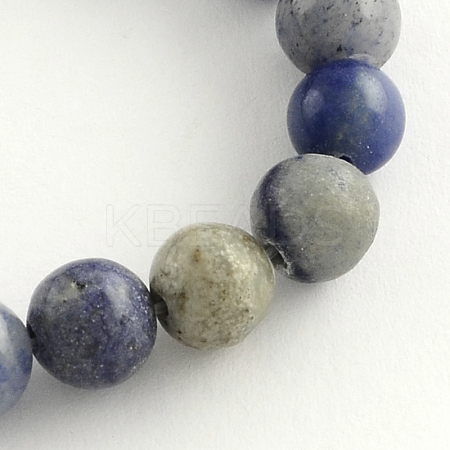 Round Dyed & Heated Natural Blue Aventurine Beads Strands G-R254-10mm-1