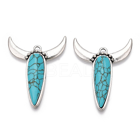 Synthetic Turquoise Pendants FIND-TADZ0001-10AS-1