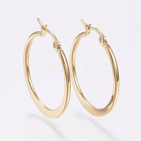 304 Stainless Steel Hoop Earrings EJEW-F105-21G-1