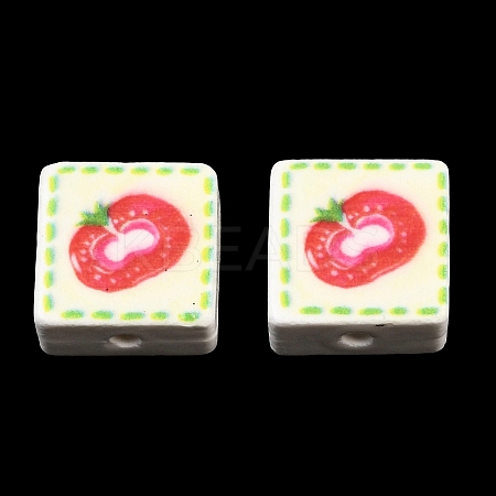 Printed Handmade Porcelain Beads PORC-G016-04T-1