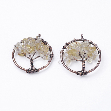 Natural Citrine Pendants G-E419-11R-1