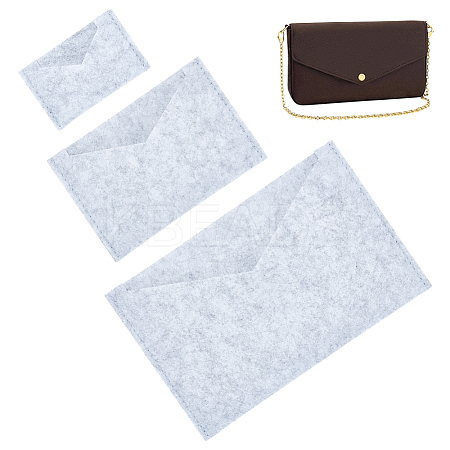 WADORN 3Pcs 3 Style Wool Felt Envelope Purse Insert Organizer FIND-WR0006-70D-1