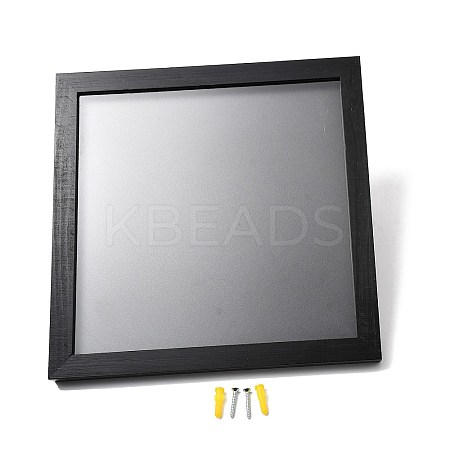 (Defective Closeout Sale: Scratch)Pine Wood & Acrylic Wall-Mounted Record Storage Box LS-AJEW-XCP0003-52-1