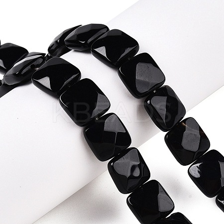 Dyed & Heated Natural Black Agate Beads Strands G-T138-165-1