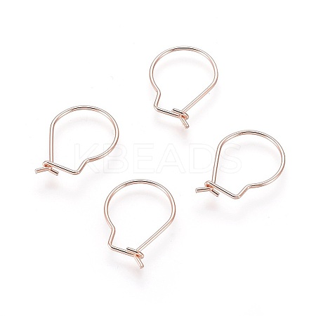 304 Stainless Steel Hoop Earrings Findings LS-STAS-H436-02RG-1