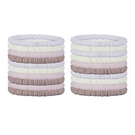 Polymer Clay Heishi Surfer Stretch Bracelets Set BJEW-SW00127-1
