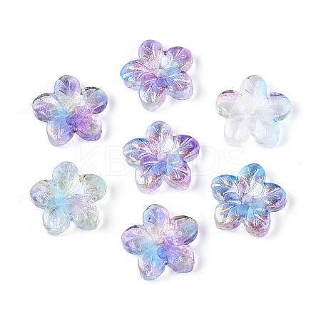 Baking Paint Transparent Glass Beads DGLA-N014-08B-03-1