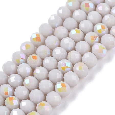 Electroplate Opaque Solid Color Glass Beads Strands LS-EGLA-A044-P4mm-L19-1