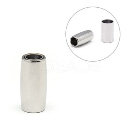 Stainless Steel Magnetic Clasps with Glue-in Ends STAS-E049-10-1