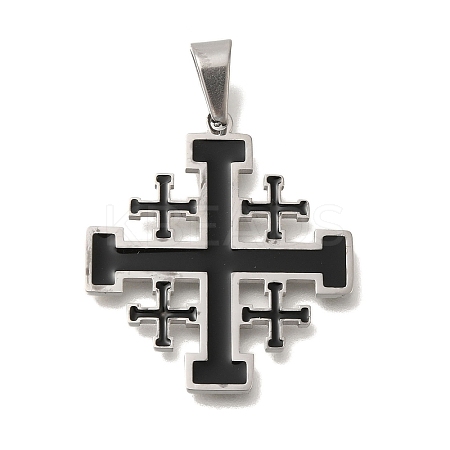 304 Stainless Steel Enamel Pendants STAS-C105-10P-1
