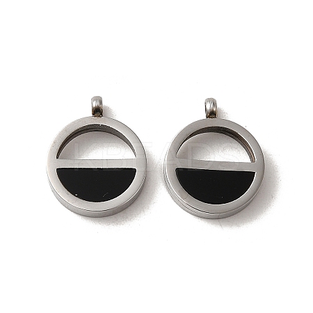 304 Stainless Steel Enamel Charms STAS-L022-334P-1