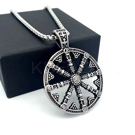 Vintage 304 Stainless Steel Viking Anchor Pendant Necklaces for Men LS-VB2493-1