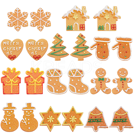 66pcs 11 styles Christmas Theme Resin Decoden Cabochons RESI-SC0005-59-1