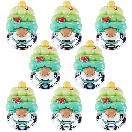 Zinc Alloy & Resin Christmas Tree Shaped Toilet Tank Button AJEW-WH20008-21B-01-1
