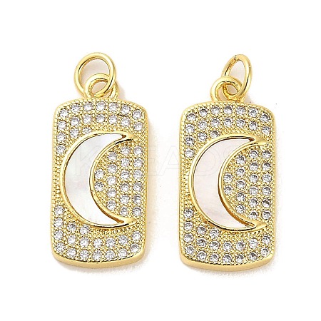 Brass Micro Pave Cubic Clear Zirconia Pendants KK-K365-26G-1