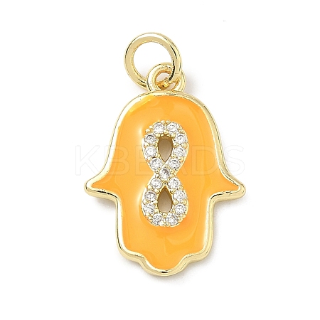 Brass Micro Pave Cubic Zirconia Pendants KK-H255-09G-03-1