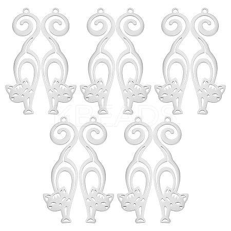 10Pcs 201 Stainless Steel Pendants STAS-UN0060-25-1