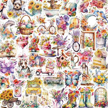 50Pcs PVC Adhesive Waterproof Stickers Self-Adhesive Stickers PW-WG9EA2E-01-1