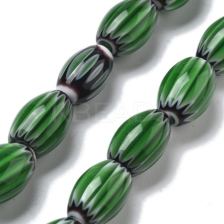 Handmade Millefiori Lampwork Beads Strands LAMP-F035-12A-1