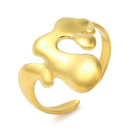 304 Stainless Steel Open Cuff Rings for Women RJEW-Z043-02G-1
