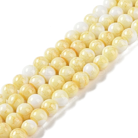 Baking Paint Glass Bead Strands X-GLAA-H031-01B-03-1