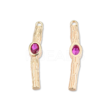 Brass Pave Cubic Zirconia Pendants KK-N232-482C-1