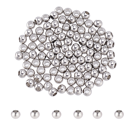 100Pcs 303 Stainless Steel European Beads STAS-NB0001-96B-1