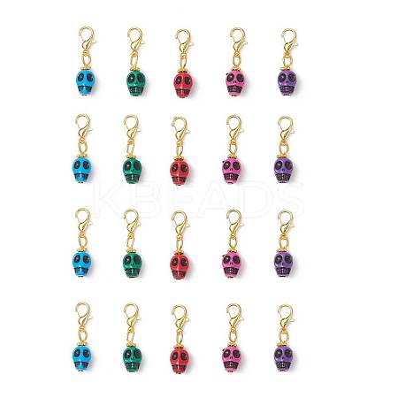 20Pcs 5 Colors Plastic Pendant Decorations HJEW-JM03943-02-S-1