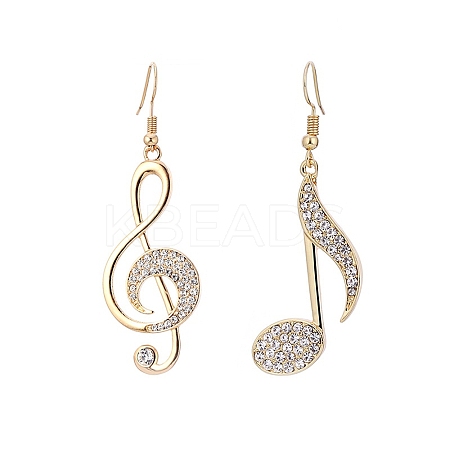 Alloy with Glass Dangle Earrings PW-WG20312-01-1