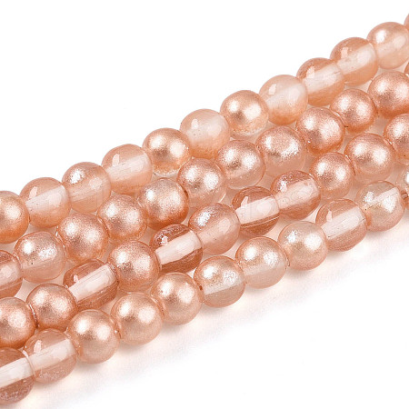 Baking Paint Transparent Glass Beads Strands DGLA-N011-4mm-04-1