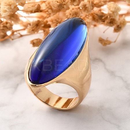Resin Horse Eye Finger Rings LS-RJEW-R006-01G-05-1